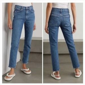 Agolde “Merrel” straight leg mid rise medium wash “Cinema” jeans Jean denim